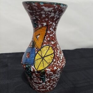 Vintage Ceramic 7" MCM‎ Bitossi Italian Abstract Textured Pottery Flower Vase